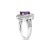 Hause of Brilliance Sterling Silver Oval Purple Amethyst and Round Diamond Accent Fashion Cocktail Ring (I-J Color, I1-I2 Clarity), Size 5 For Sale - Image 4 of 7