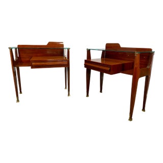 1950s Pair of Italian Mid Century Modern Nightstands For Sale