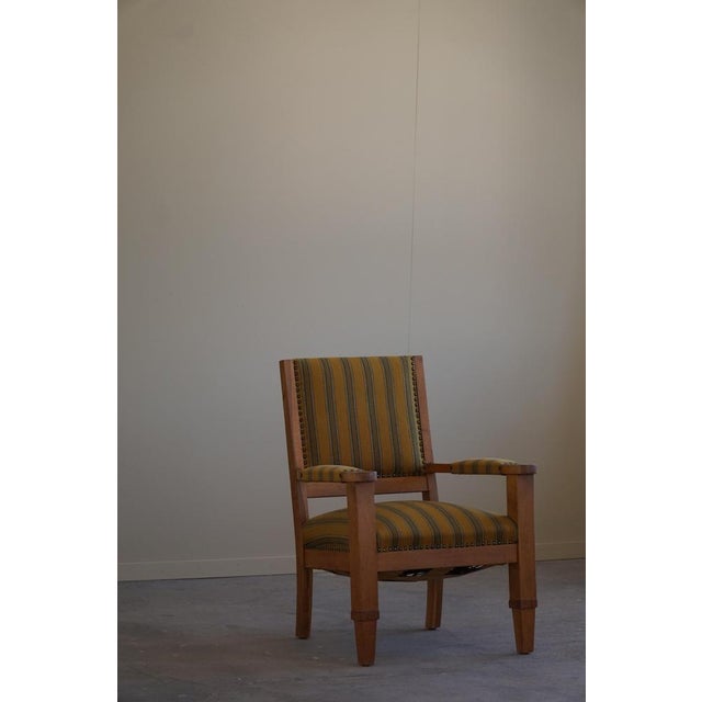 Set of Danish Art Deco Armchairs in Oak and Fabric, 1940s For Sale - Image 10 of 18