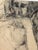 Vintage Original Charcoal Drawing of Male For Sale - Image 4 of 7