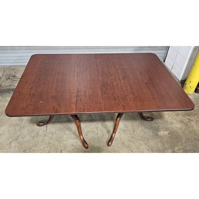 Late 20th Century Late 20th Century Eldred Wheeler Solid Cherry Two Pedestal Dining Table 2 Leaves Benchmade For Sale - Image 5 of 13