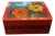 1960s Hand-Carved Polish Folk Art Red Linden Wood Jewelry Keepsake Box by Ziomek For Sale