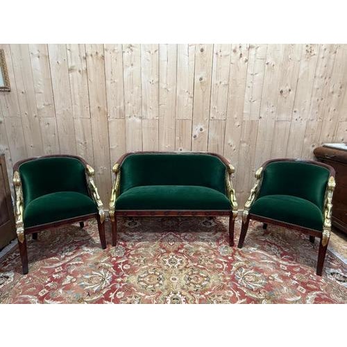 Empire Style Living Room Sofa and Armchairs, Set of 3 For Sale - Image 9 of 9