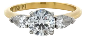 Gia 18ct Yellow Gold & Platinum Diamond Engagement Ring 1.37ct 3.7g, Size 6