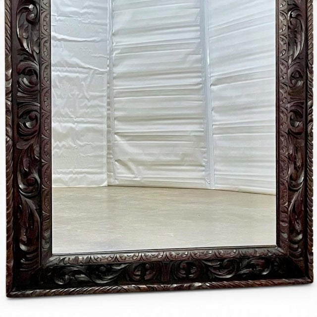 Antique French Renaissance Hand-Carved Wall Mirror For Sale In Baton Rouge - Image 6 of 8
