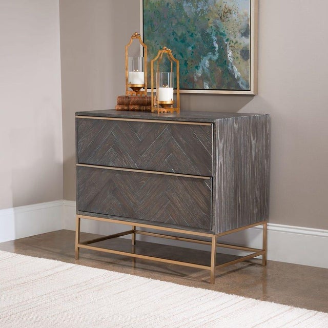 Not Yet Made - Made To Order 2 Drawer Chevron Chest For Sale - Image 5 of 9