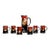 Antique Victorian Pitcher Mugs Hand Painted Dog Canine Portraits - Rare Complete Set of 7 For Sale