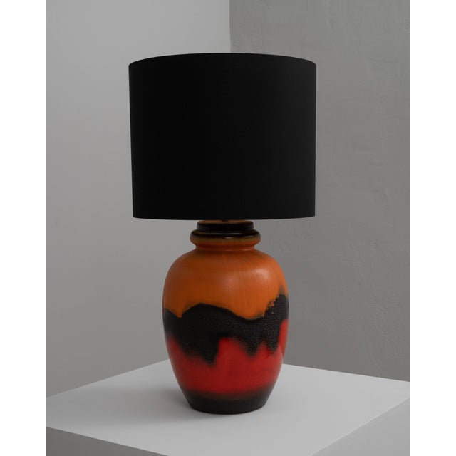 Orange 20th Century German Ceramic Table Lamp For Sale - Image 8 of 18