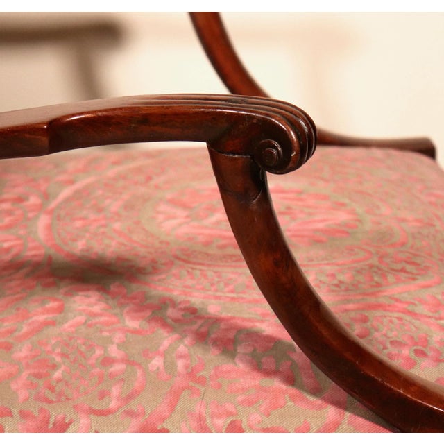 Raspberry Red Circa 1830 George III Fortuny Upholstered Gainsborough Mahogany Armchair For Sale - Image 8 of 13