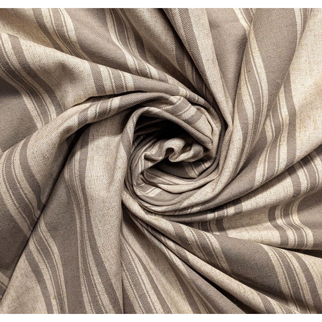 Textile Vintage Ralph Lauren "Cancle" Iron Gray Indoor/Outdoor Striped Fabric- 4.25 Yards For Sale - Image 7 of 7