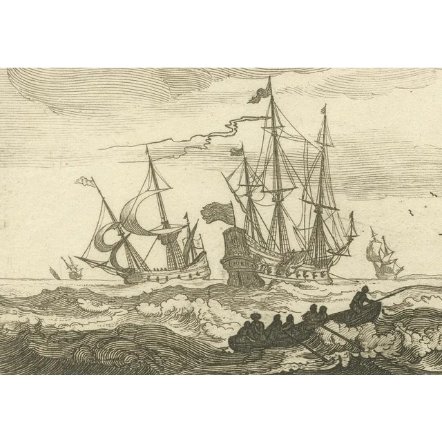 Lucas Vorsterman after Jan Peeters, Maritime Scene in the Aegean Archipelago with Fortifications & Ships, 1680, Print For Sale - Image 3 of 6