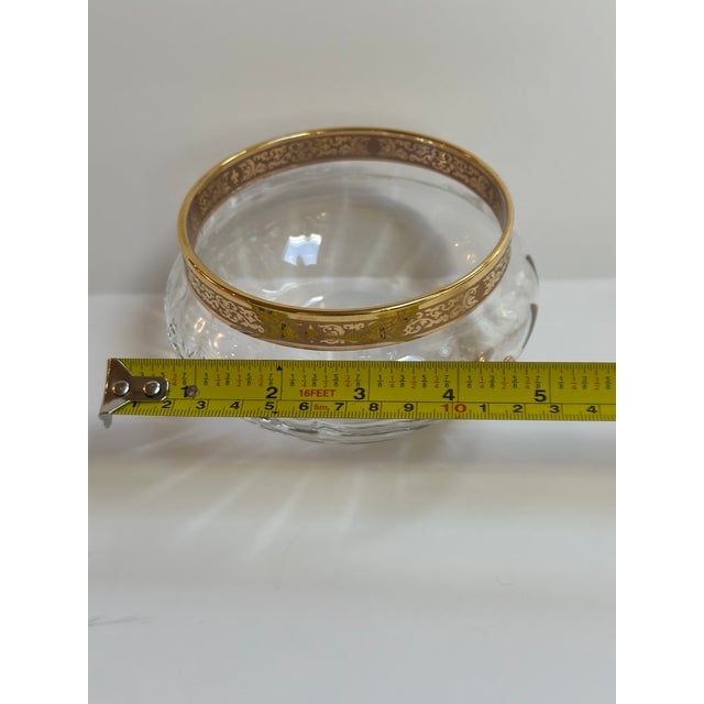 Glass Vintage 1970s Lenox "Autumn" Pattern Collection 4" Diameter Dish Bowl Crystal Gold Encrusted Band For Sale - Image 7 of 12