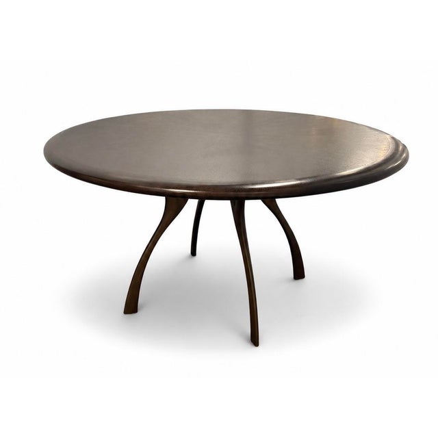Custom Sculptural Solid Wood Round Dining Table | Manifesto Design Group For Sale - Image 4 of 11