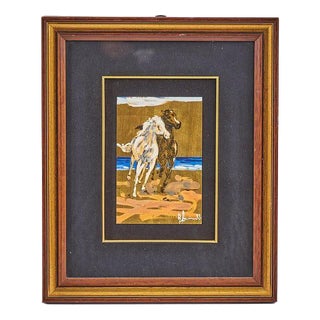 Gianni Farinella, Horse, Gold Leaf Painting For Sale