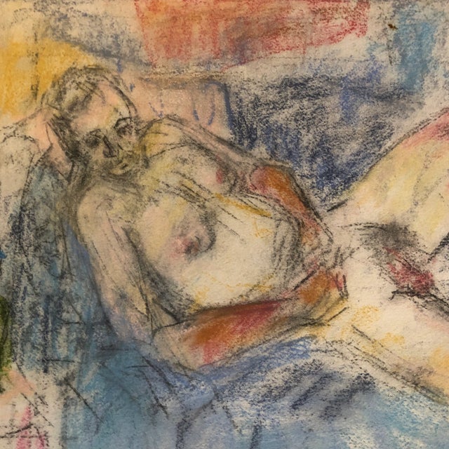 Original vintage drawing on paper Signed bottom left 16 x 23 Overall size of paper is 22 x 30 unframed