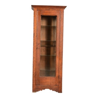 Antique Mission Oak Arts & Crafts Bookcase Cabinet, Circa 1910 For Sale