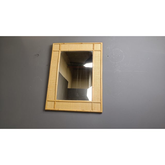 Wood Mid-Century Bamboo Mirror attributed to Dal Vera, 1960s For Sale - Image 7 of 11
