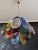 Glass Vintage Italian Murano Chandelier with 36 Multicolored Disks, 1990 For Sale - Image 7 of 18