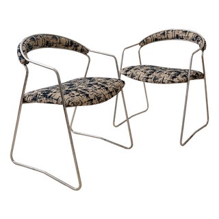 Vintage Space Age Chairs in Chrome, 1980s, Set of 2 For Sale
