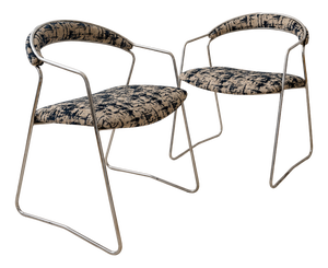 Vintage Space Age Chairs in Chrome, 1980s, Set of 2