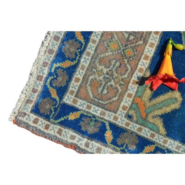 Blue Hand Knotted 1. Class Turkish Small Rug - 1'10" X 3'3" For Sale - Image 8 of 8