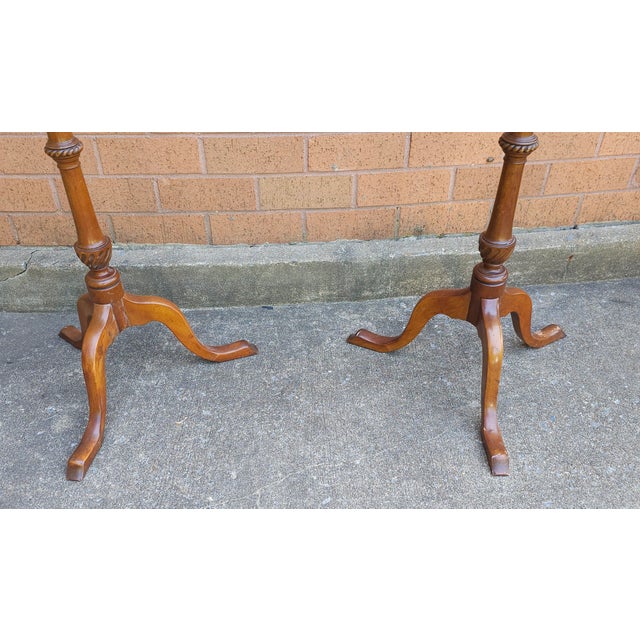 Pair of Beacon Hill Collection Mahogany Pedestal Plant Stands For Sale - Image 9 of 12