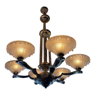 1930s French Art Deco Chandelier For Sale