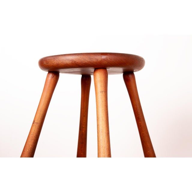 Wood Vintage Beech and Molded Wood Stools in the style of Guillerme and Chambron, 1960s, Set of 6 For Sale - Image 7 of 18