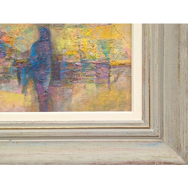 Romeo Tabuena "Market Tents" Modern Abstract Pastel Toned Cubist Style Street Scene, 1971 For Sale - Image 9 of 12