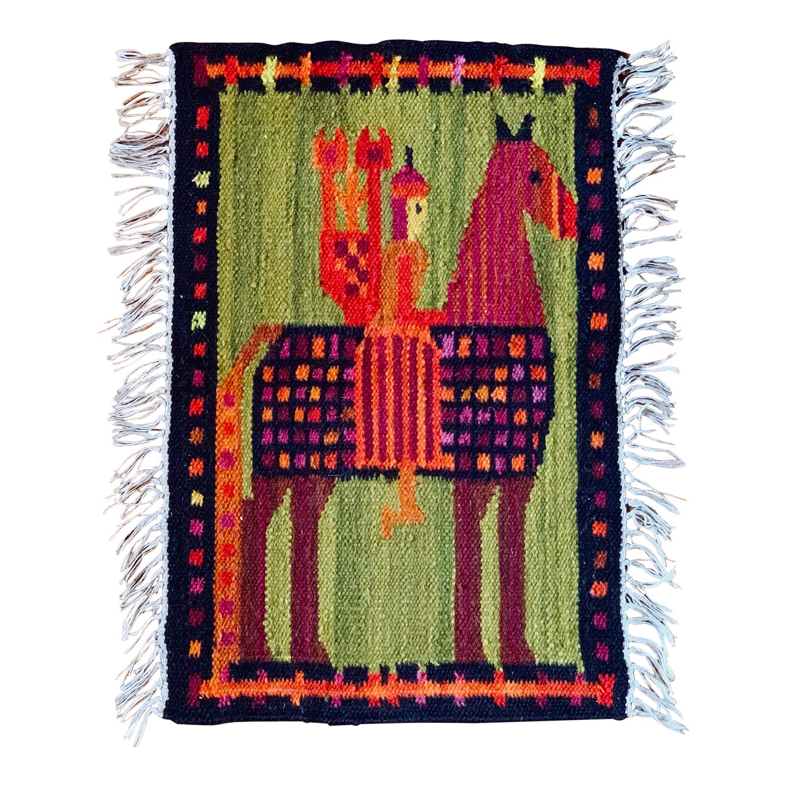 Rare Mid-Century Modern 1970’s ‘Knight on Horseback’ Polish Wawel Wool ...