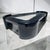 Black XL Postmodern Glass Black Lacquer Triangular Coffee Table For Sale - Image 8 of 9