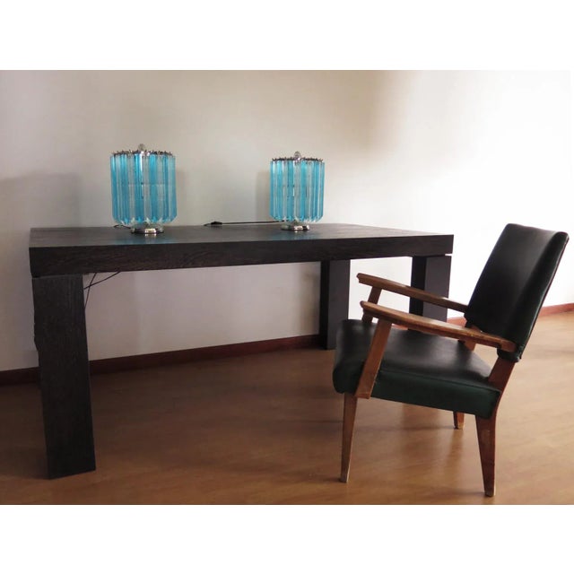 Glass Vintage Italian Glass Quadriedri Table Lamps, 1981, Set of 2 For Sale - Image 7 of 12