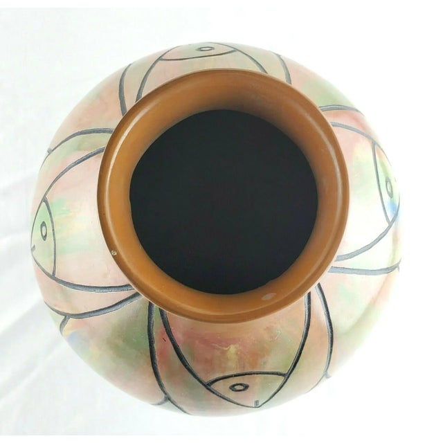 Early 21st Century Vintage Peruvian Pottery Vase With Fish For Sale - Image 5 of 5