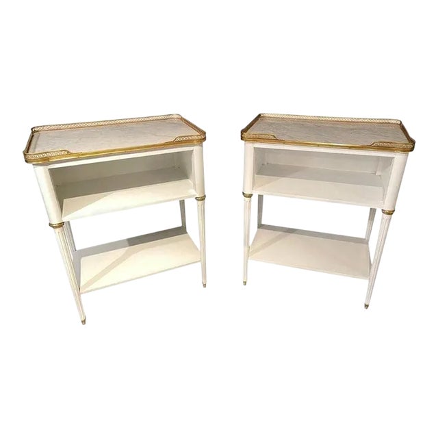 Swedish Neoclassical Open Nightstands or End Tables Manner Jansen - a Pair For Sale