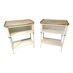 Swedish Neoclassical Open Nightstands or End Tables Manner Jansen - a Pair