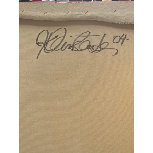 2000 - 2009 Graphic Mixed Media on Canvas For Sale - Image 5 of 13