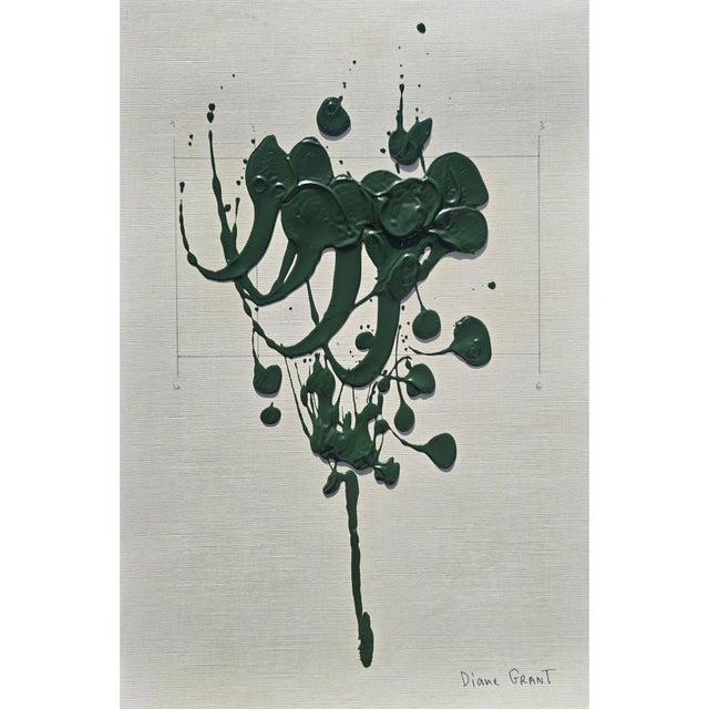 2020s Set of 6 - One-of-a-Kind Dark Green Botanical Organic Modern Original Oil Paintings / Herbarium / Floral / Earth Tones For Sale - Image 5 of 11