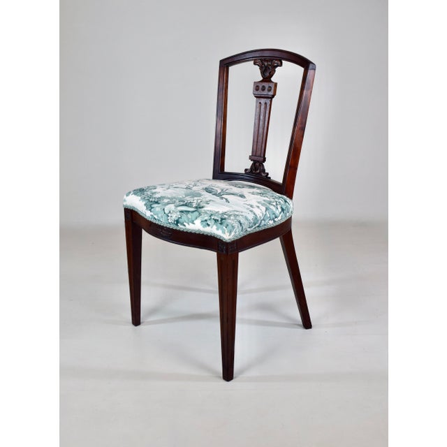 English 19th Century Antique Mahogany Side Chair in Equestrian Fabric For Sale - Image 3 of 10