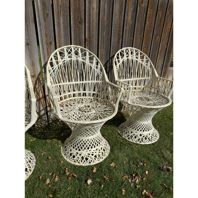 Mid-Century Modern Rare Set of 4 Vintage 1960s Russell Woodard Fiberglass Spun Armchairs For Sale - Image 3 of 12