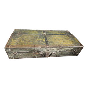 Early 20th Century Metal-Clad Wooden Tool Chest