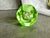 Glass Vintage Faceted Green Glass Candlestick Holder or Paperweight For Sale - Image 7 of 11