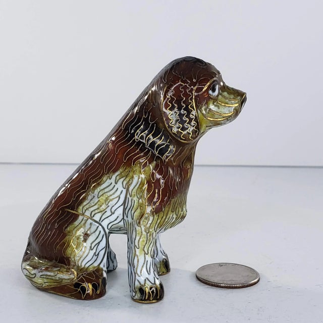 Mid 20th Century Mid 20th Century Chinese Cloisonne Dog Figurine For Sale - Image 5 of 7