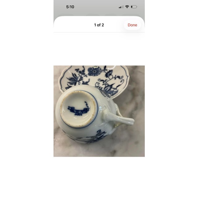 4 Demi Tasse cups and saucers. Halsey Fifth. Japan. Vintage TV, distinctly elegant scalloped rim