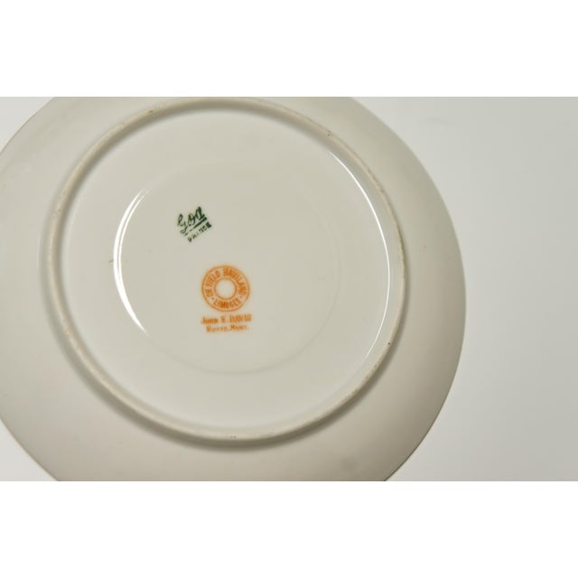 Ch Field Haviland Limoges Porcelain Gold & Green Bouillon Cups & Saucers Set of 5 For Sale - Image 11 of 11