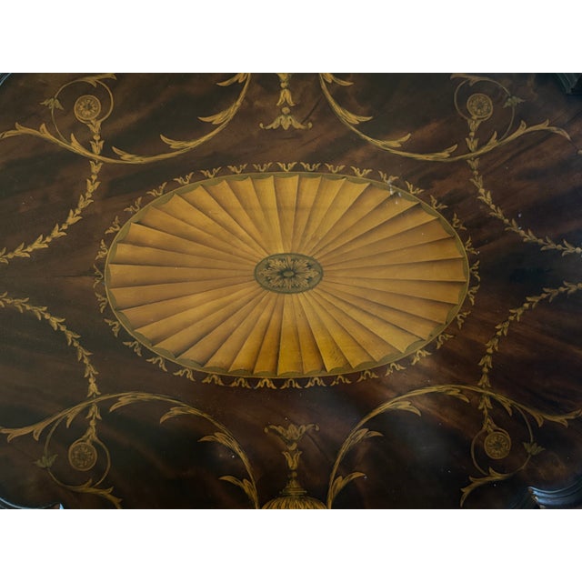 Edwardian Marquetry Inlaid Shaped Oval Tray, 1900 For Sale - Image 6 of 8