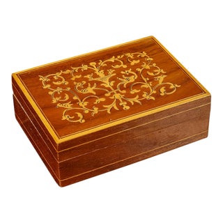 1970s Vintage Sandalwood Trinket Box For Sale
