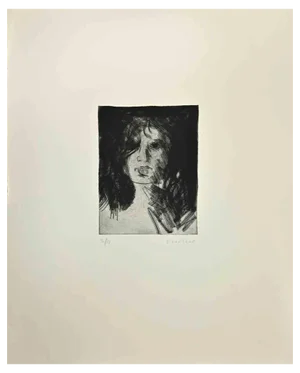 Enotrio Pugliese, Portrait of Woman, 1970s, Etching
