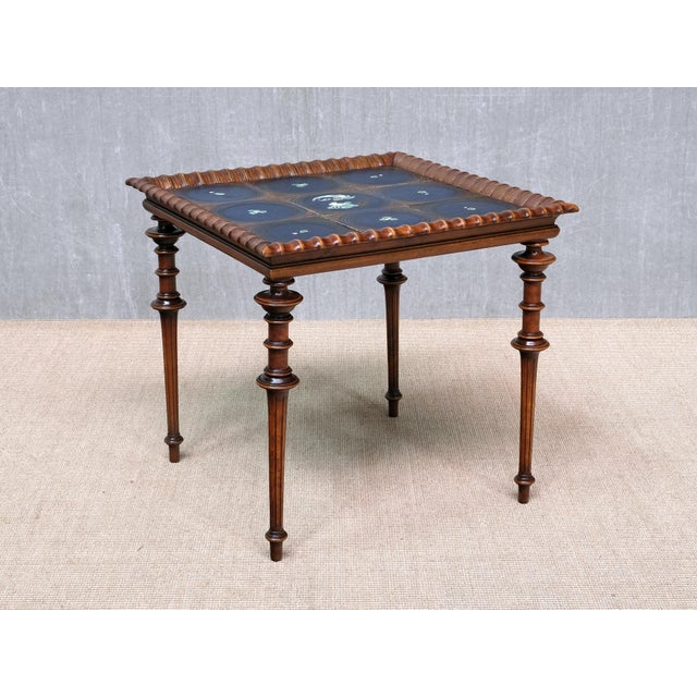 Sculptural Side Table with Hand-Decorated Tile Top from Frederik Stærmose, Denmark, 1930s For Sale - Image 6 of 17