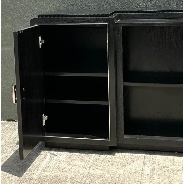 Vintage Ralph Lauren Black Cerused Wood Entertainment Crendenza For Sale - Image 11 of 18