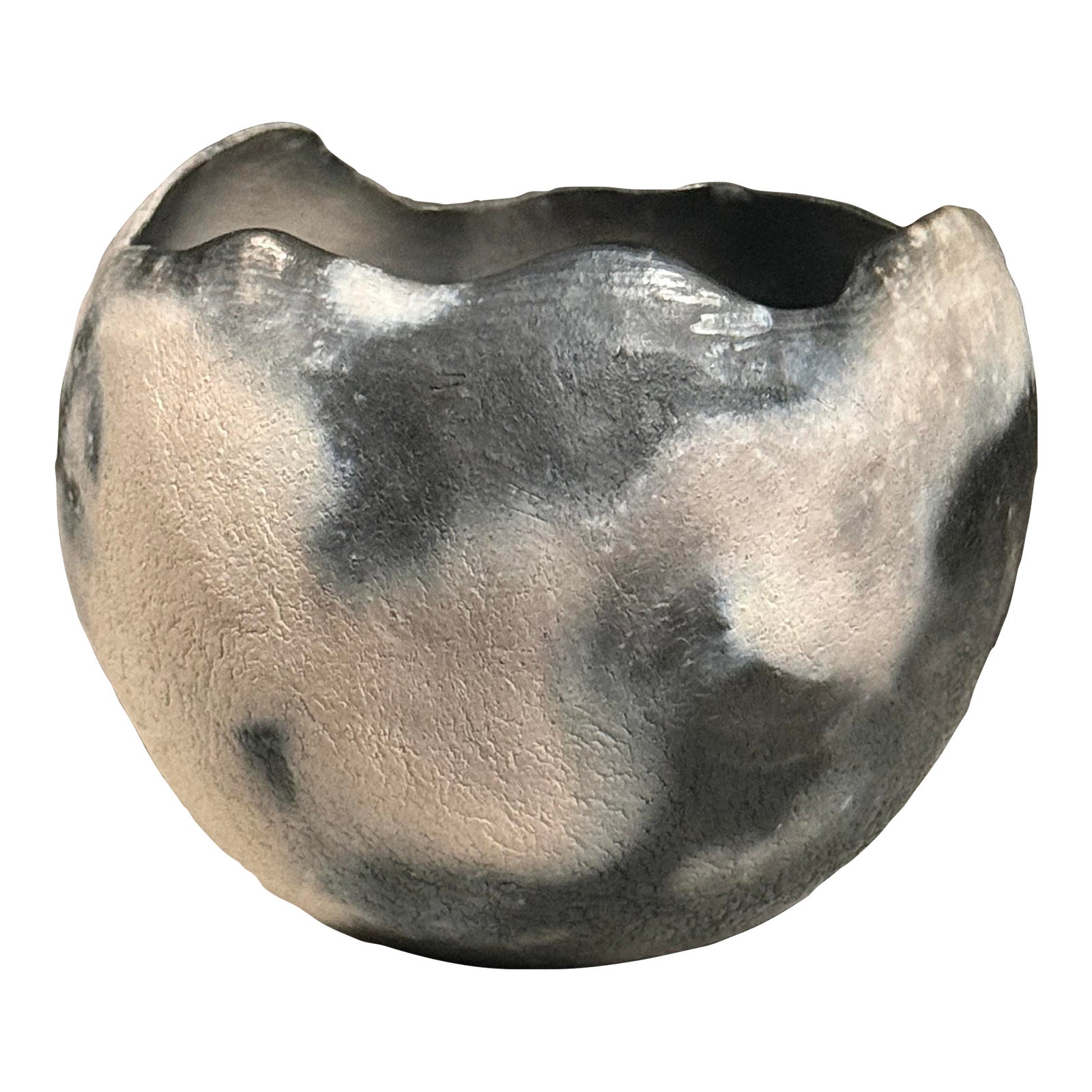 Vintage Hand Built Organic Modern Raku Ceramic Bowl, Signed Sarkin (C ...